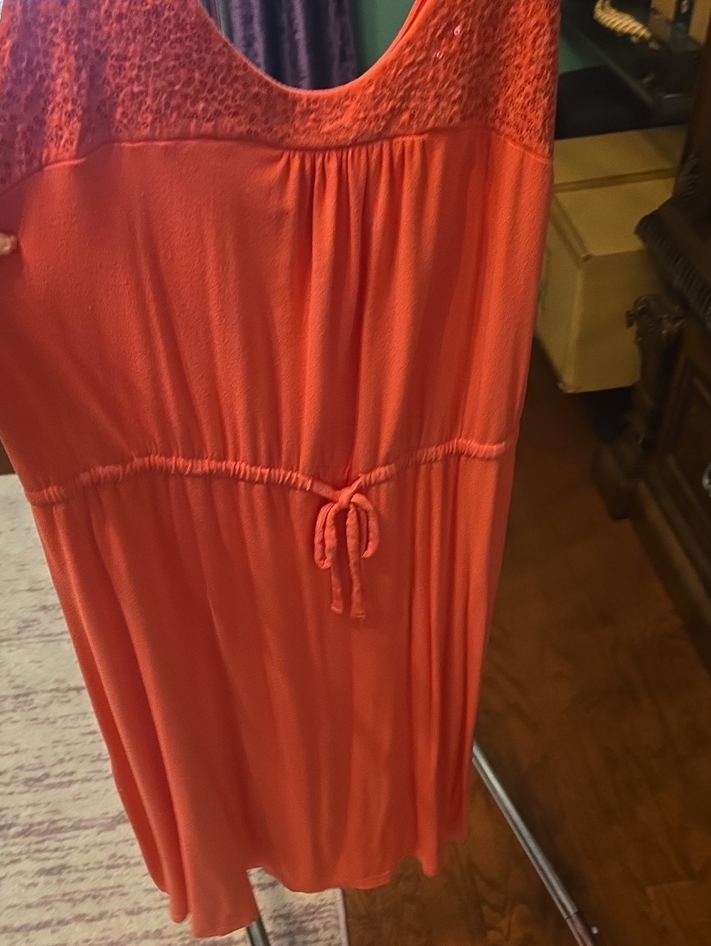 Merona Coral Sleeveless Drawstring Sundress